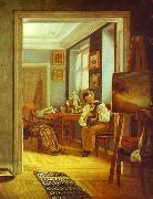 Kapiton Zelentsov An Artist's Room oil painting